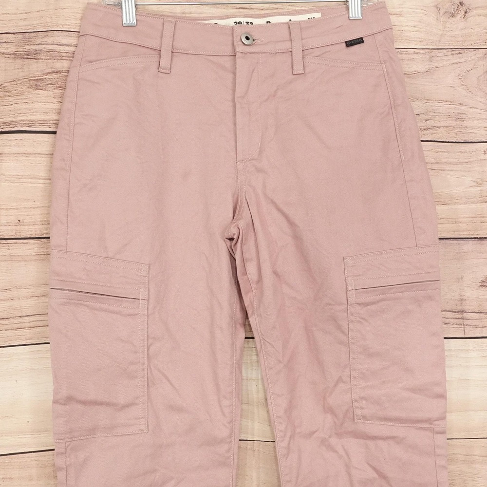 G-Star RAW Pants Womens 29x32 Pink Slim Cargo Twill Tapered Pockets Casual - Picture 2 of 16